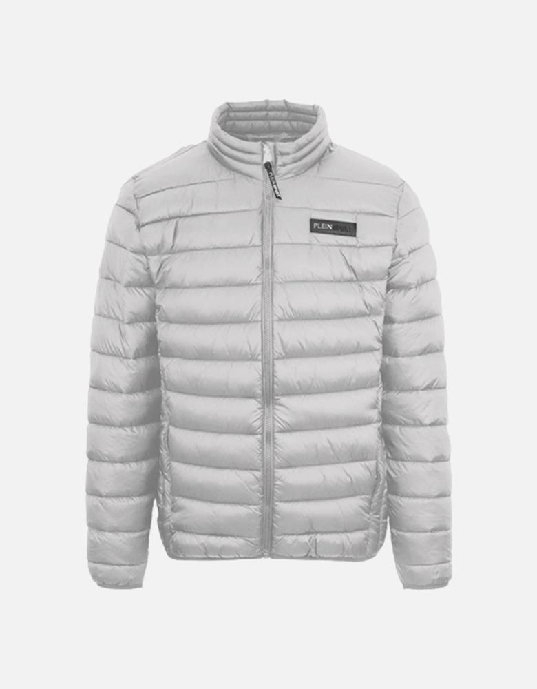 Plein Sport Patch Logo Thin Padded Grey Jacket