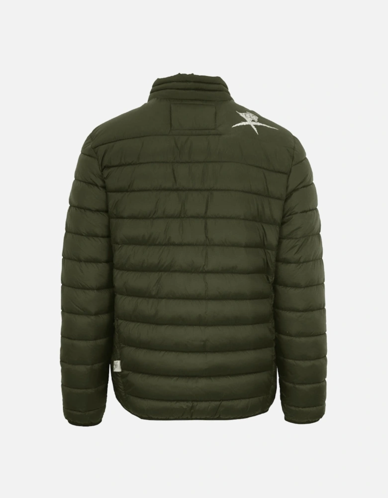 Plein Sport Patch Logo Thin Padded Green Jacket