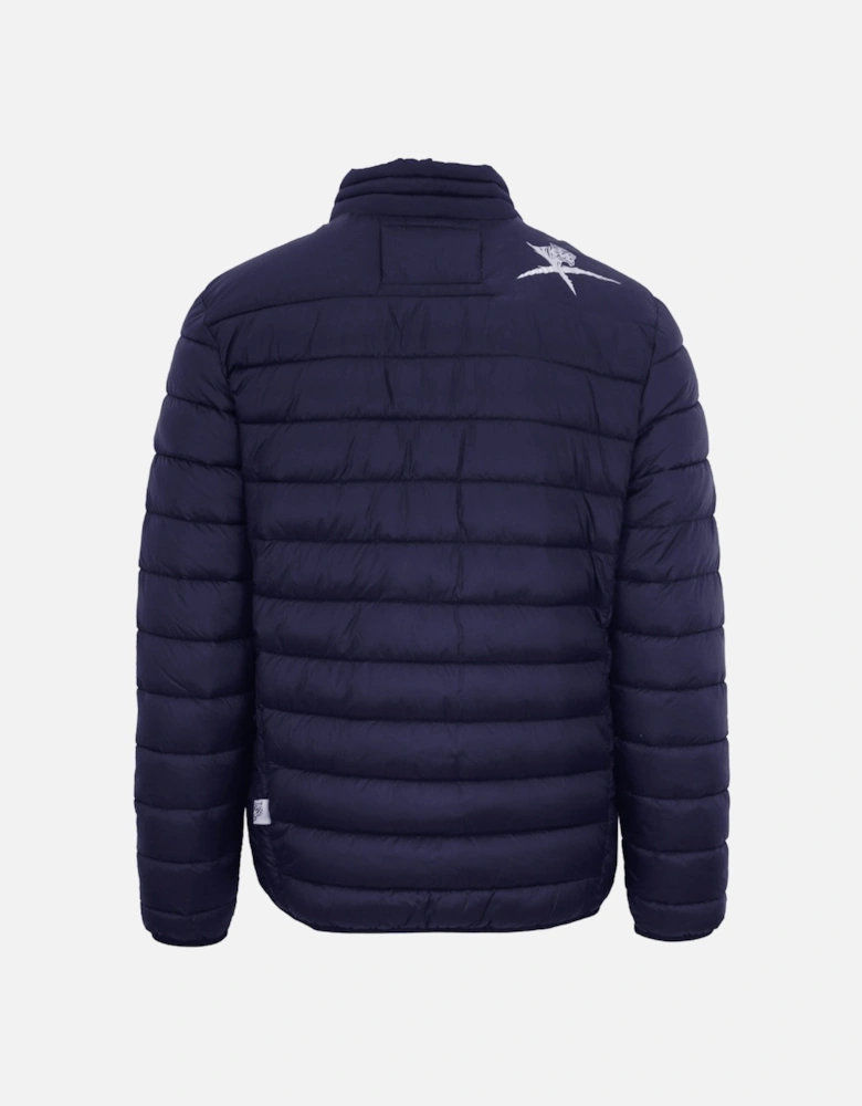 Plein Sport Patch Logo Thin Padded Blue Jacket