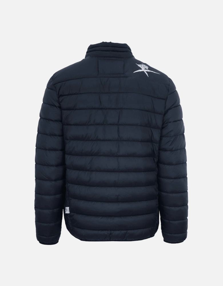 Plein Sport Patch Logo Thin Padded Navy Blue Jacket