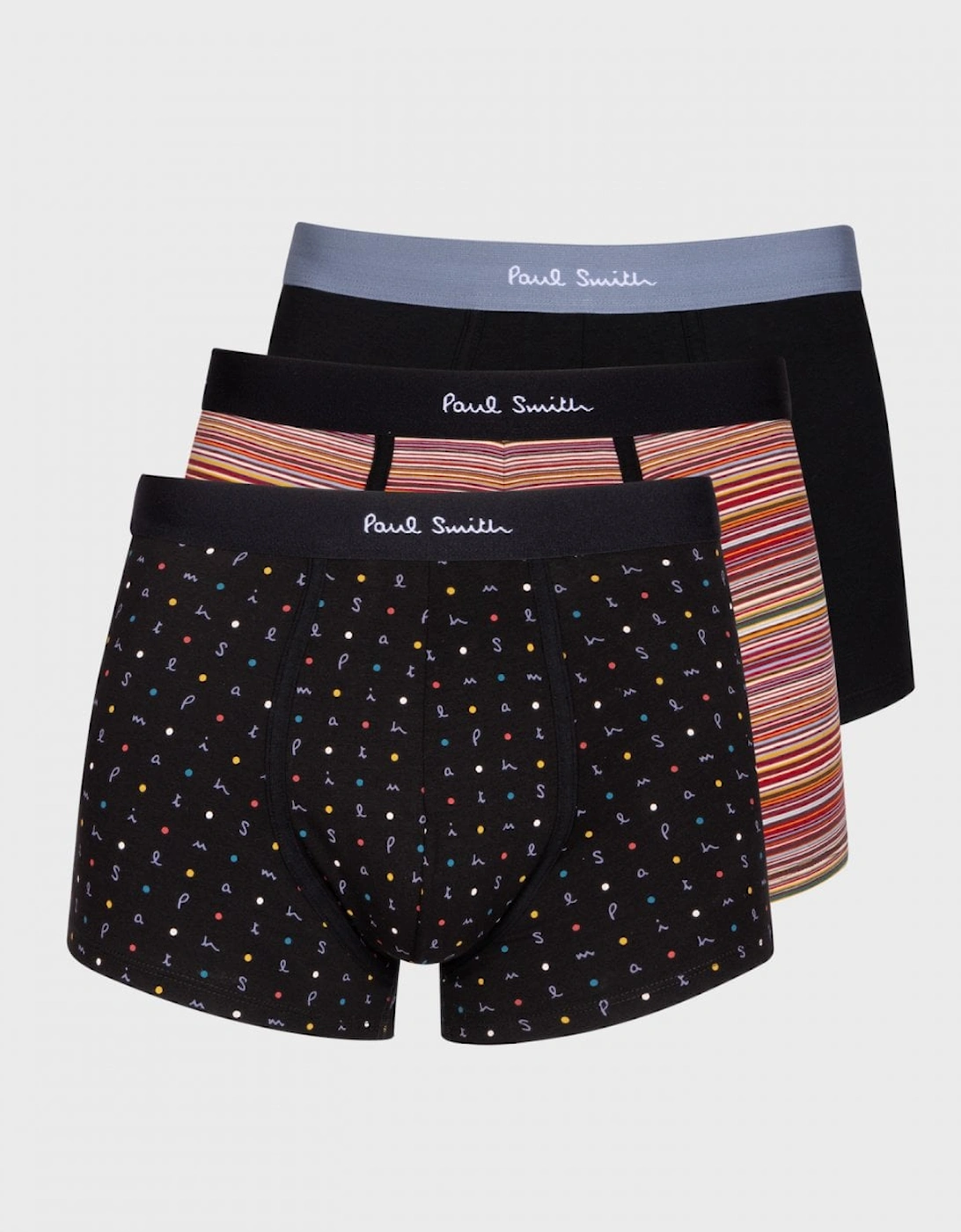 Men's Paul Smith 3-Pack Mens Pattern Trunks - Black - Size: M
