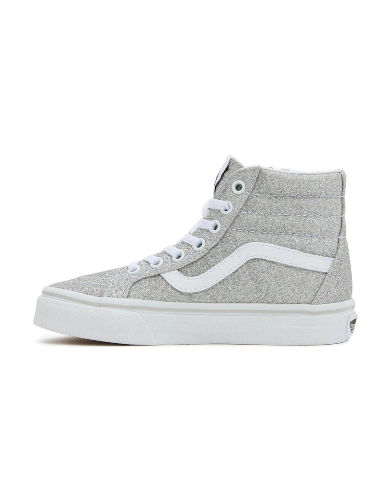 Sk8-hi Reissue Side Zip Glitter Younger Trainers - Silver