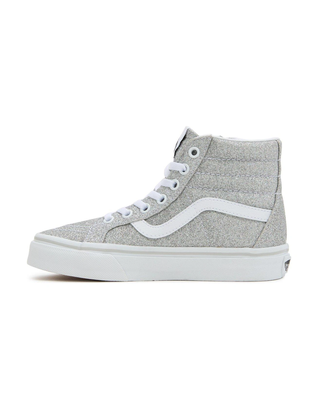 Sk8-hi Reissue Side Zip Glitter Younger Trainers - Silver