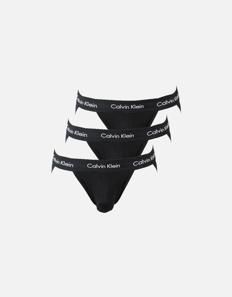 3-Pack Cotton Stretch Jock Straps, Black