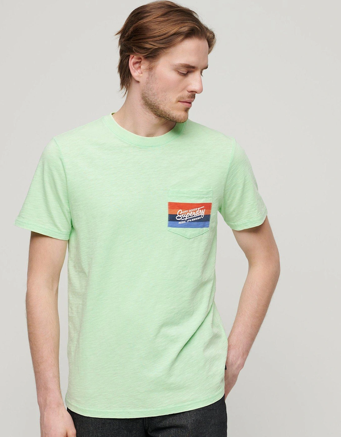 Cali Striped Logo T-shirt - Light Green, 2 of 1