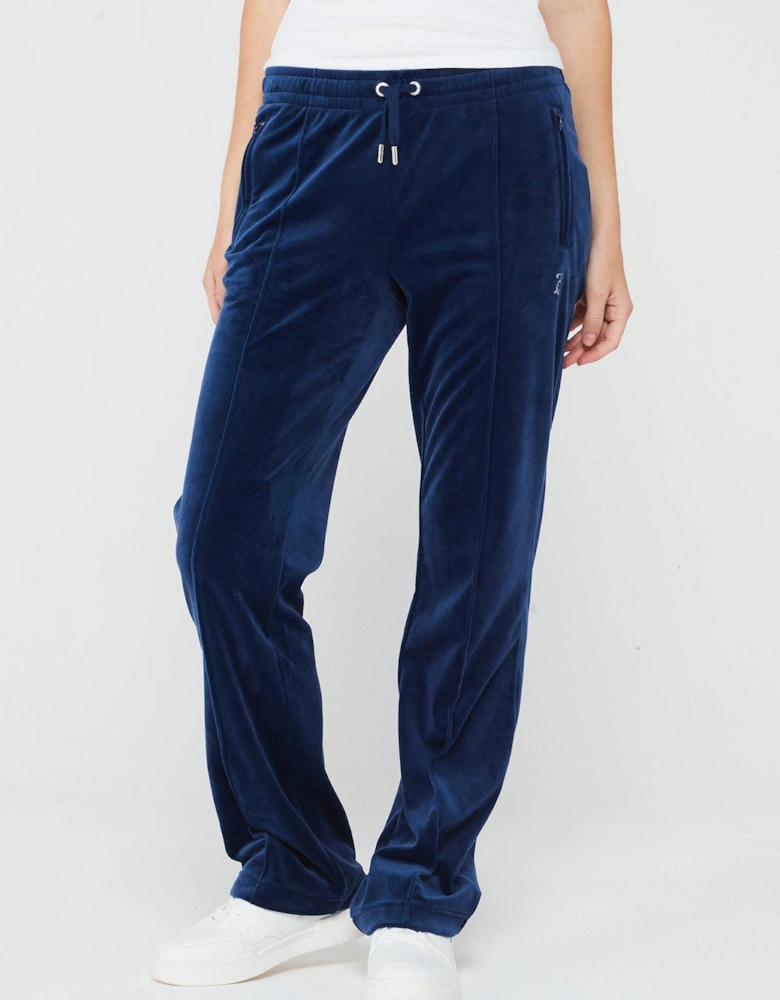 Classic Track Pants With Diamante Logo - Blue