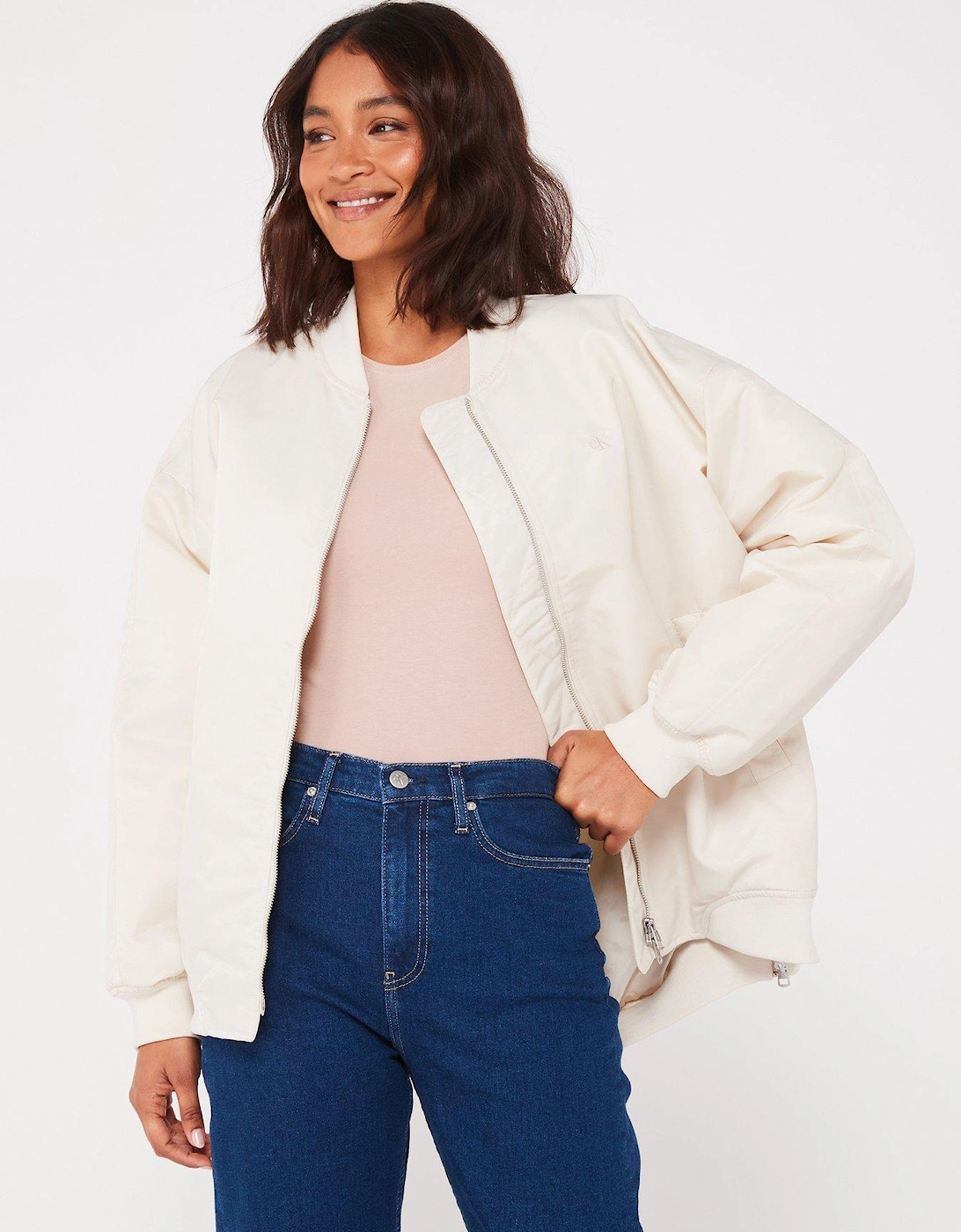 Satin Bomber Jacket - White, 6 of 5