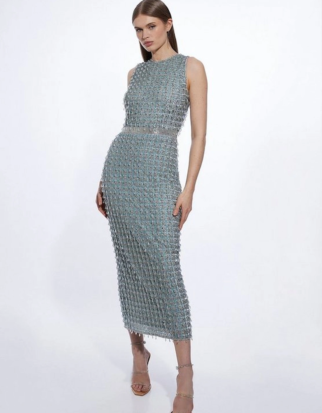 Petite Embellished Woven Midi Dress, 4 of 3