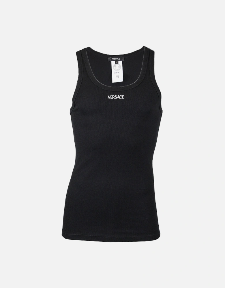 Ribbed Cotton Tank Top, Black