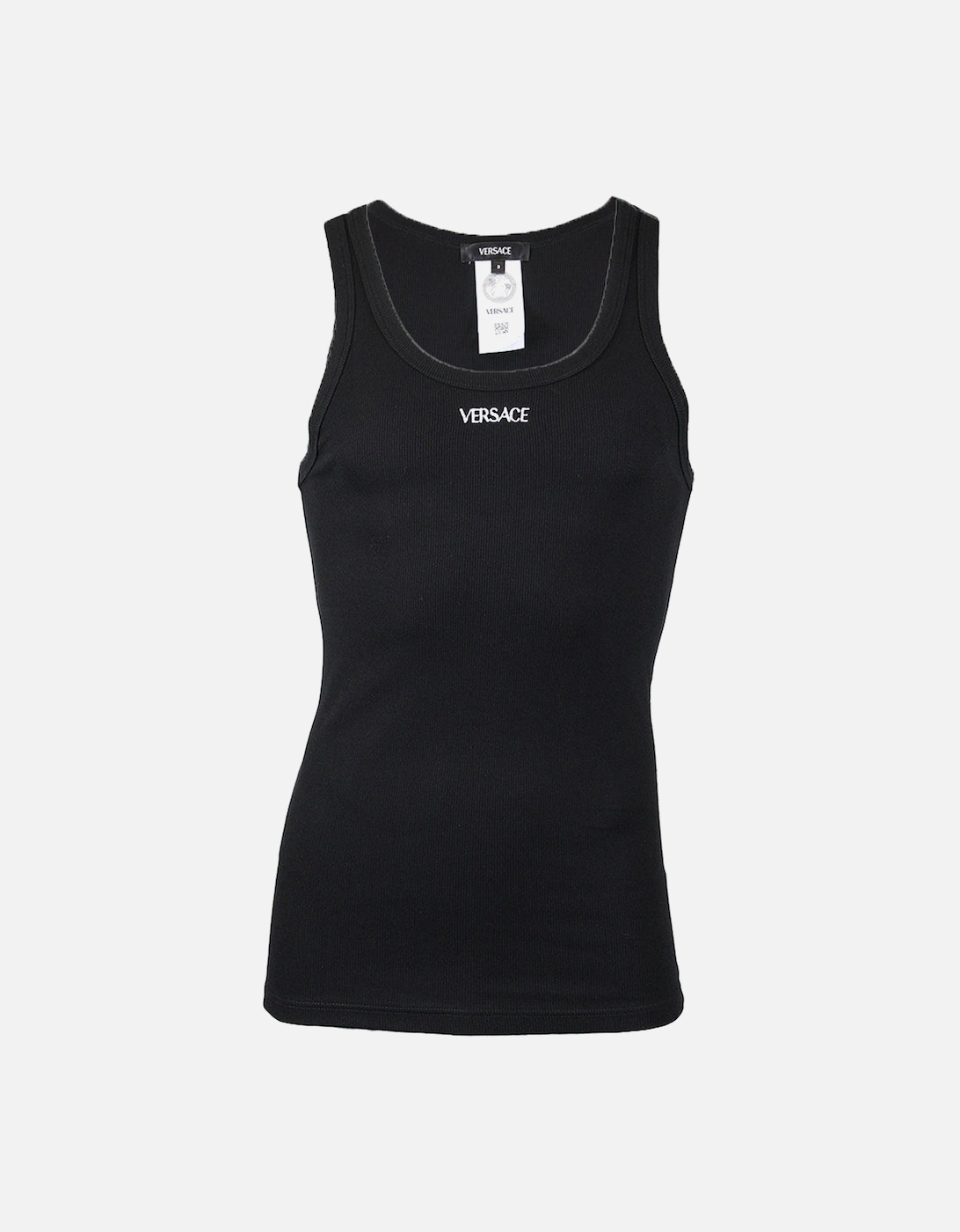 Ribbed Cotton Tank Top, Black, 3 of 2