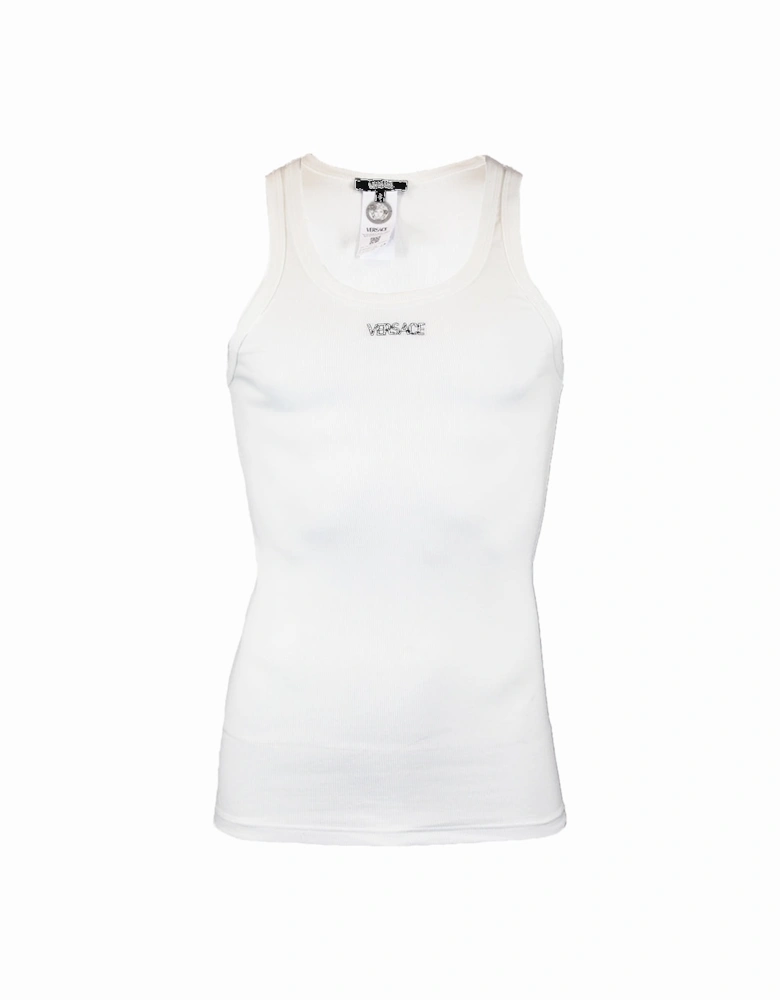 Ribbed Cotton Tank Top, White