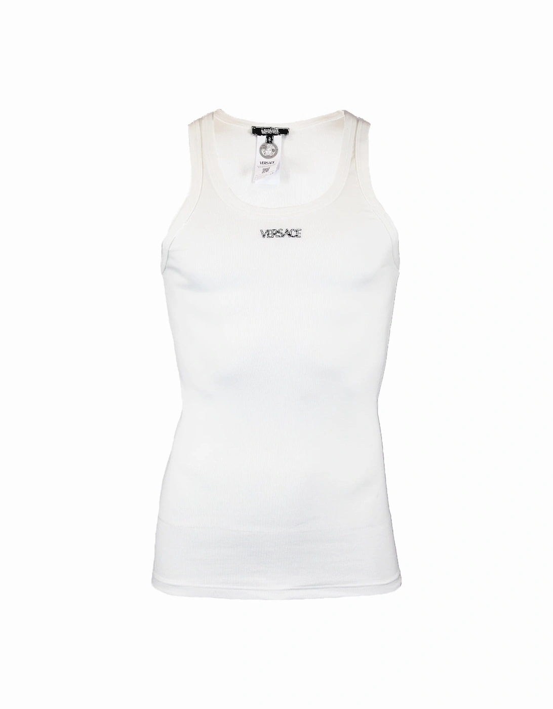 Ribbed Cotton Tank Top, White, 3 of 2