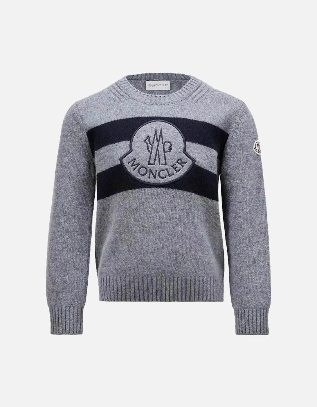 Kids Woven Logo Sweater Grey, 5 of 4