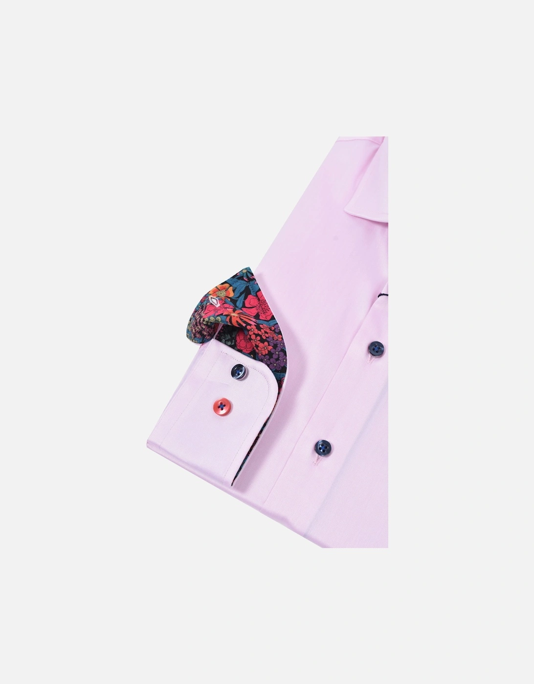 Cut Away Collar Long Sleeved Shirt Pink