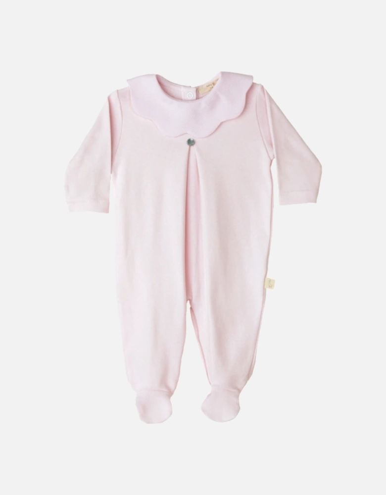 Cotton Pink Scollop Babygrow