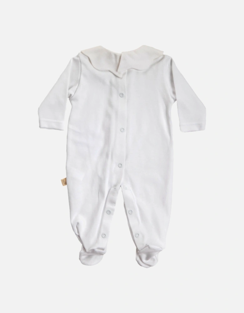 Cotton White Scollop Babygrow