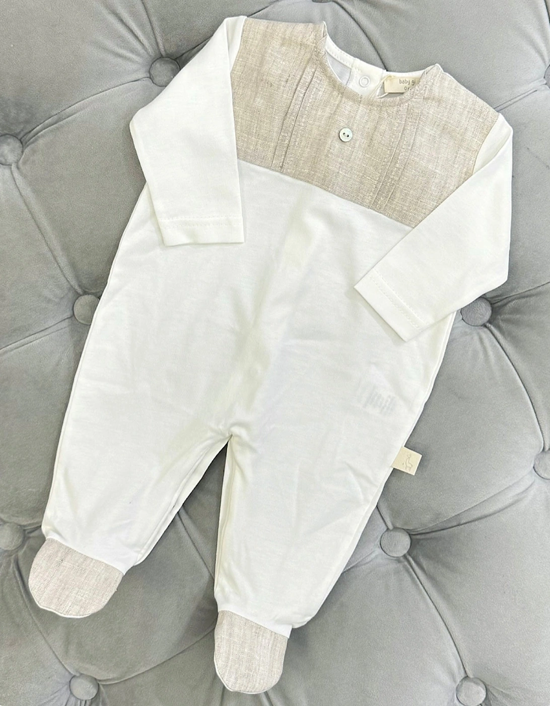 Cotton Linen Babygrow, 7 of 6