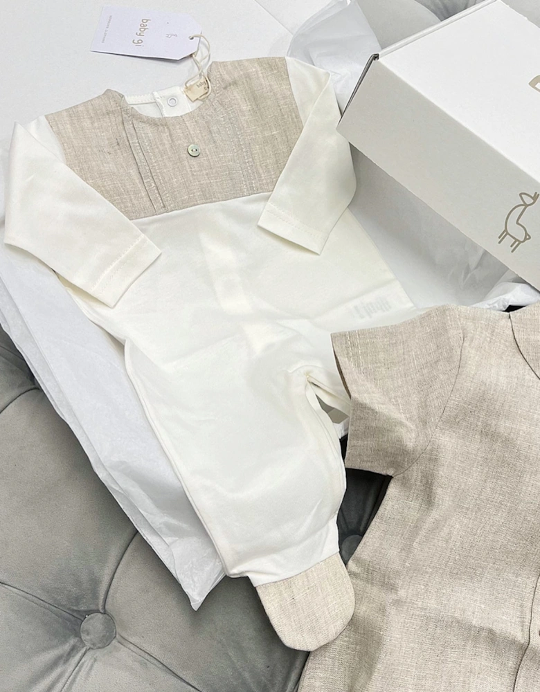 Cotton Linen Babygrow