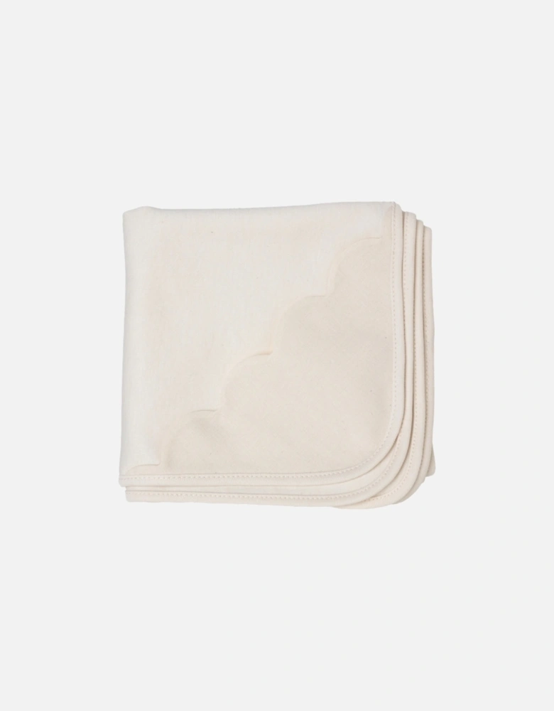 Cotton Beige Scollop Muslin