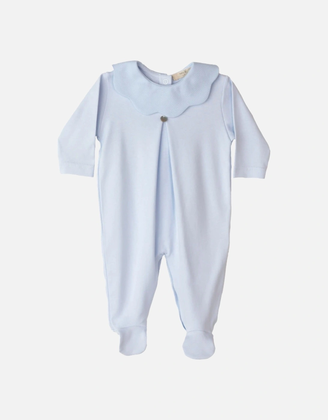 Cotton Blue Scollop Babygrow