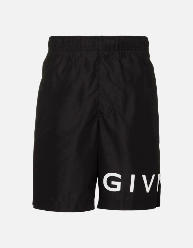 Logo Print Swim Shorts in Black