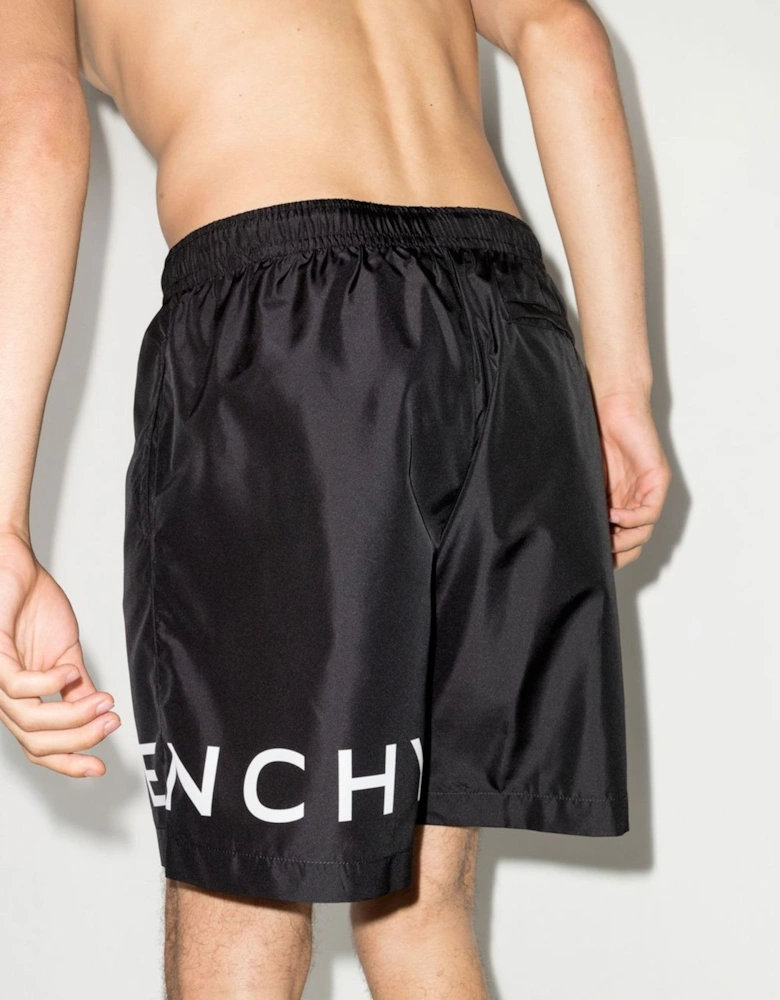 Logo Print Swim Shorts in Black