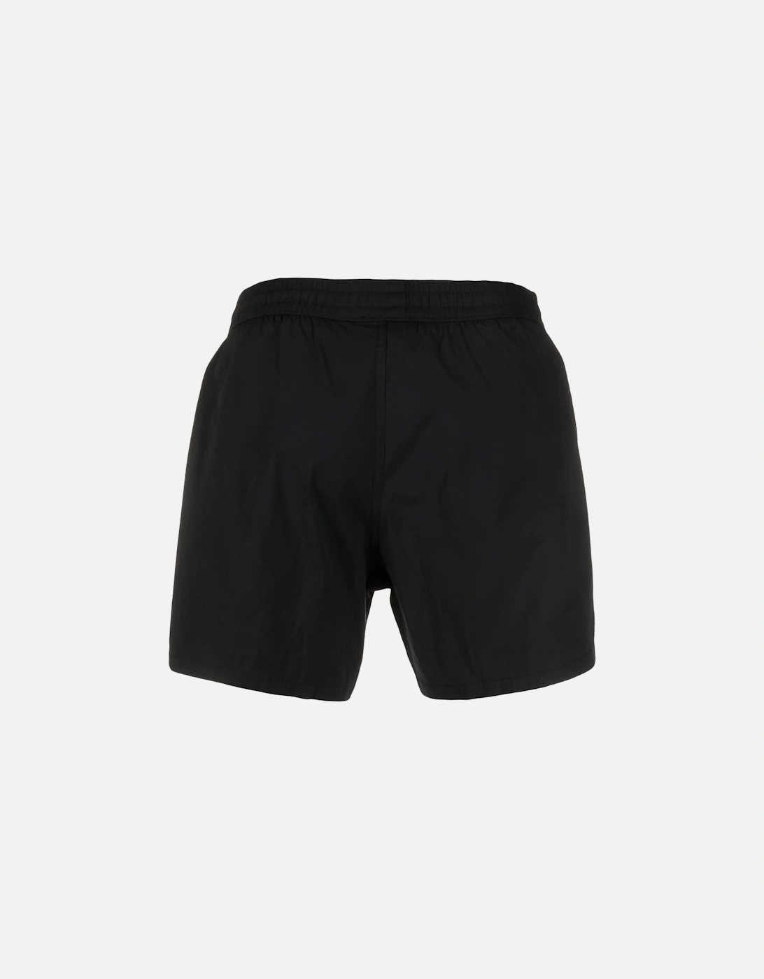 Zip Logo Printed Swim Shorts in Black