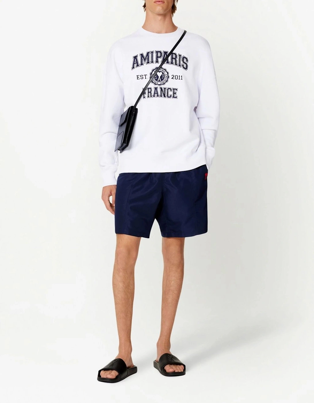 Embroidered logo Swim Shorts in Navy