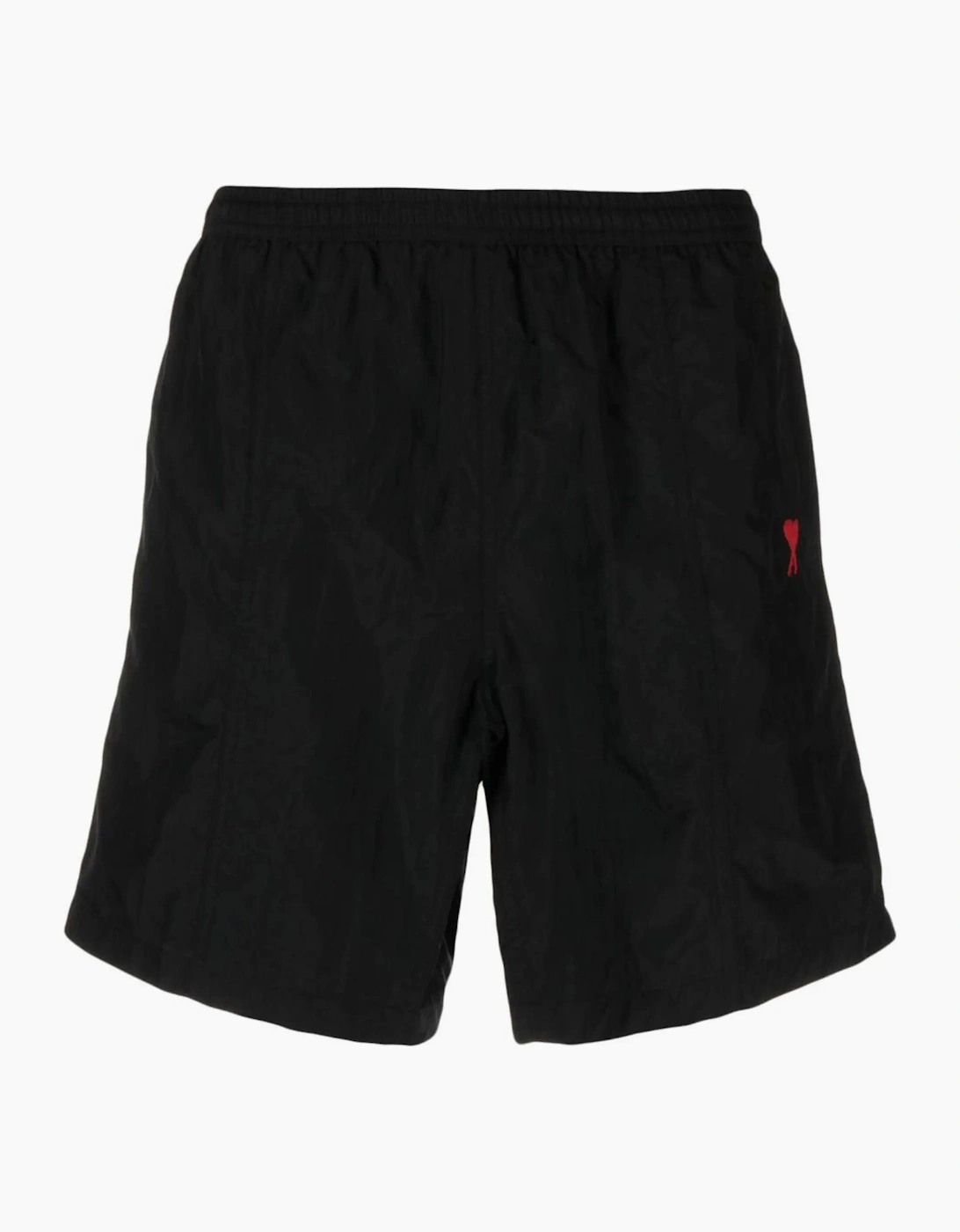 Men's AMI PARIS Embroidered logo Swim Shorts in Black - Size: 33/32/32