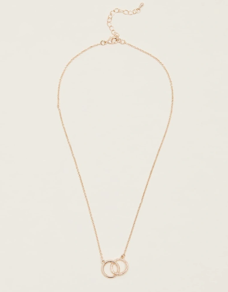 Gold Two Ring Necklace