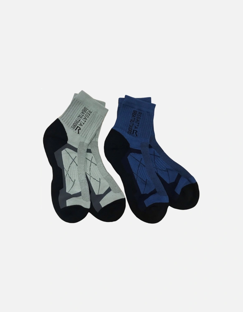 Mens 2 Pack Outdoor Active Wicking Walking Socks