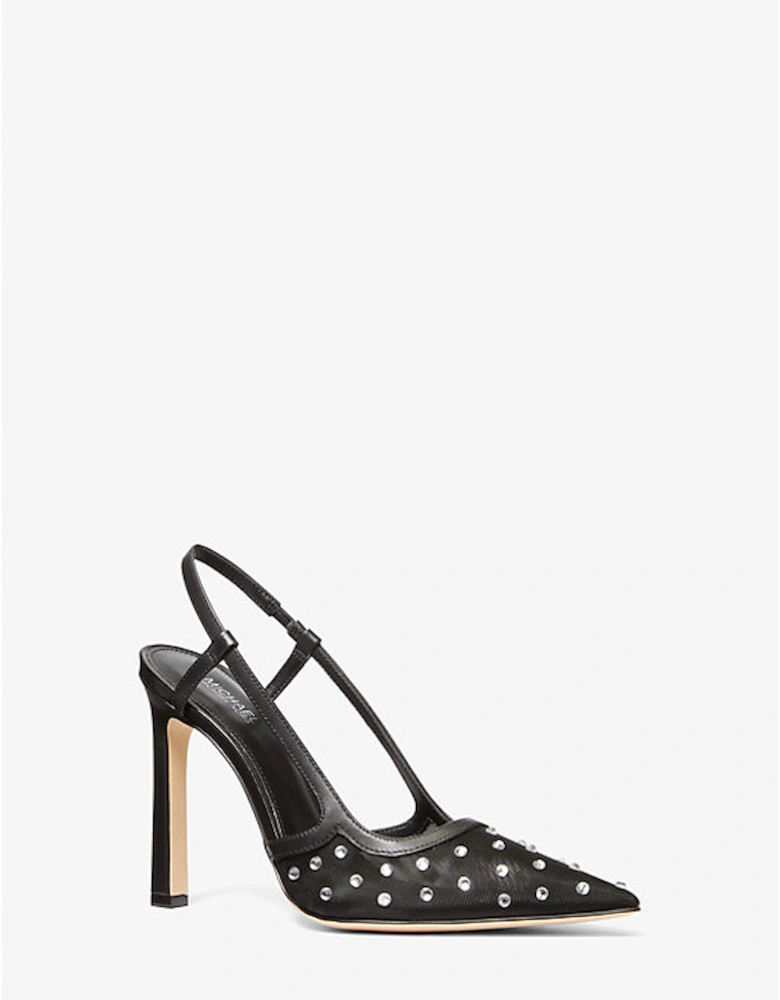 Alora Crystal Embellished Mesh Slingback Pump