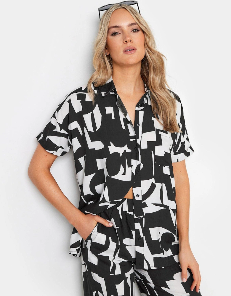 Tall Mono Abstract Ss Shirt Co-ord