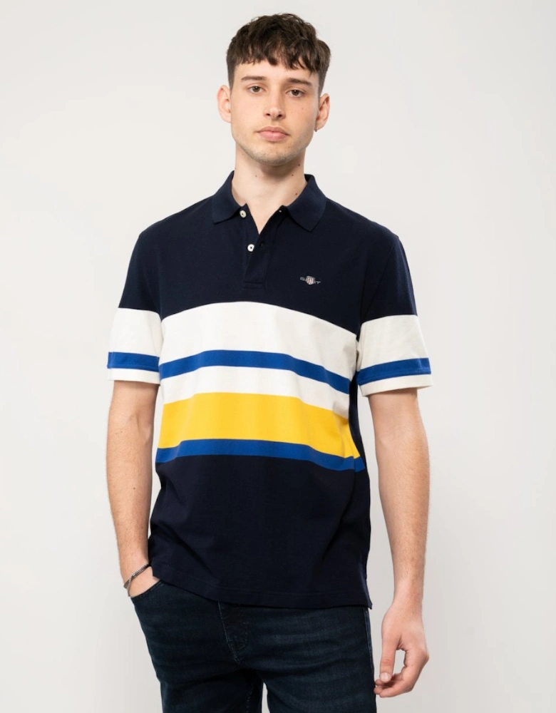 Mens Multistripe Washed Polo