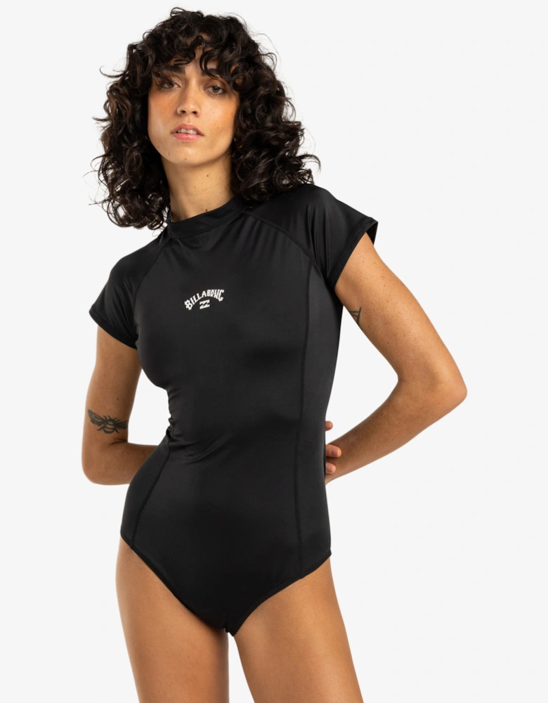 Womens Tropics 2022 Short Sleeve One Piece Swimming Costume