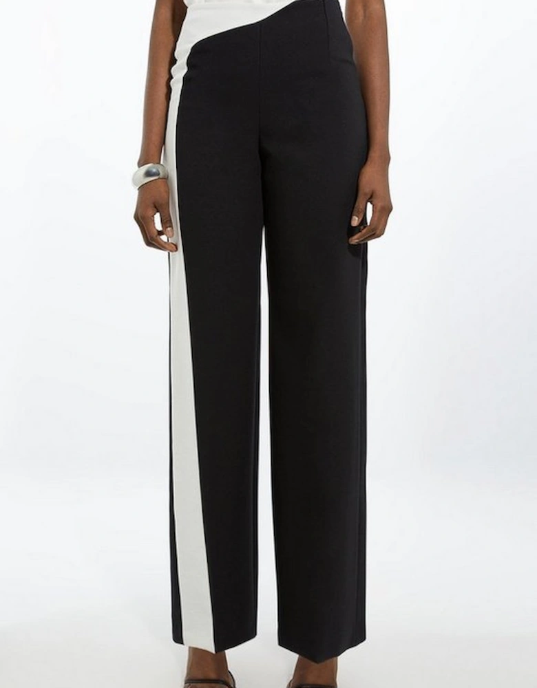 Clean Tailored Colour Block Wide Leg Trousers