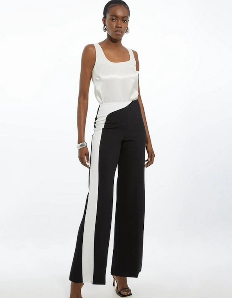 Clean Tailored Colour Block Wide Leg Trousers