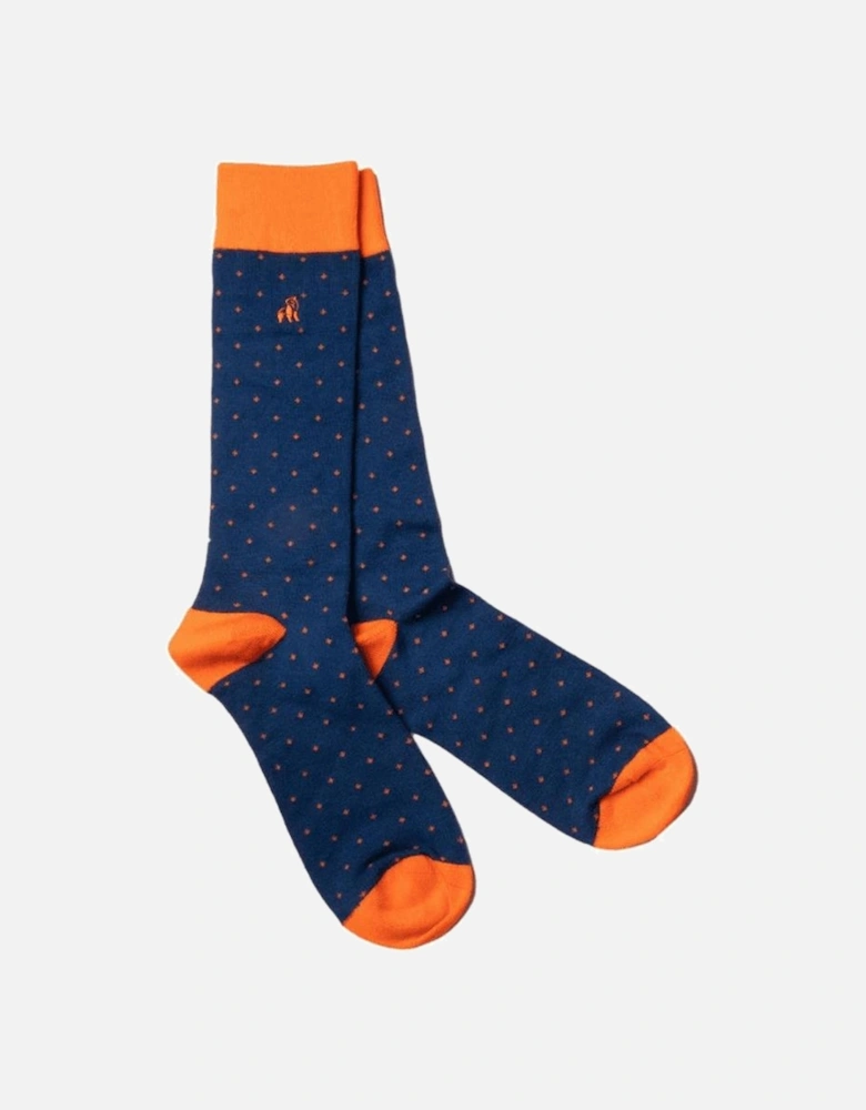 SPOTTED ORANGE SOCKS