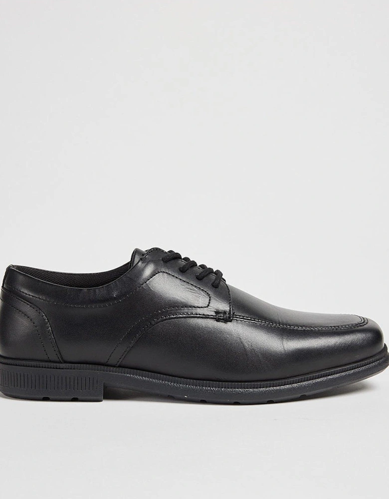 Hornet Black Leather Lace Up School Shoe - Black