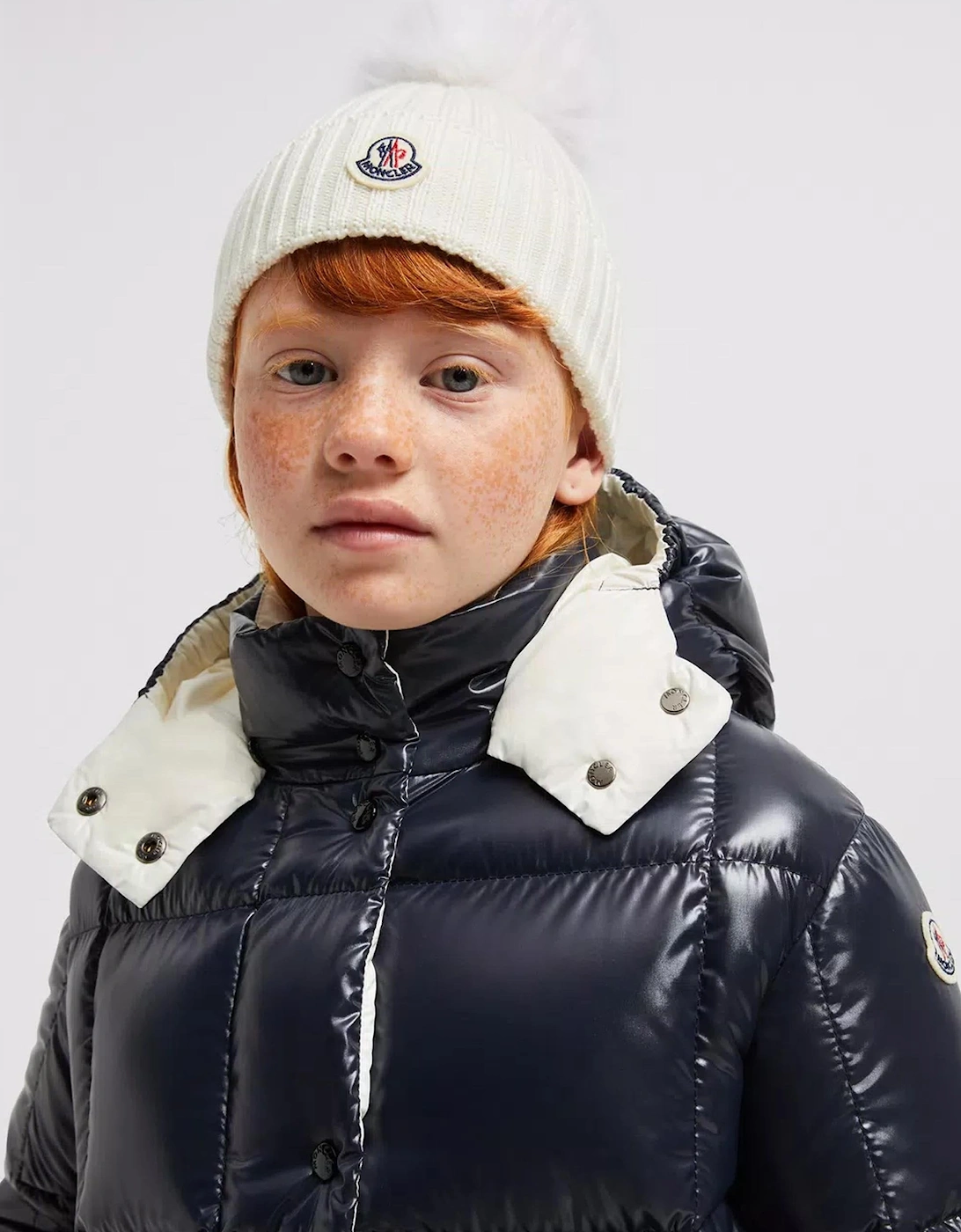 Kids Fur Wool Hat White