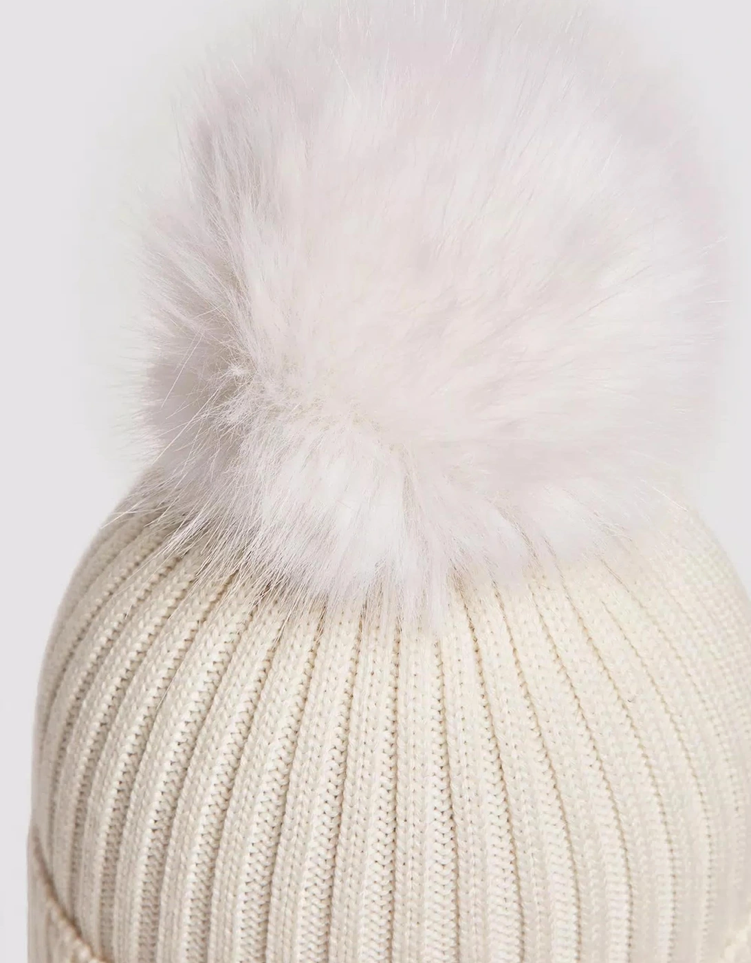 Kids Fur Wool Hat White