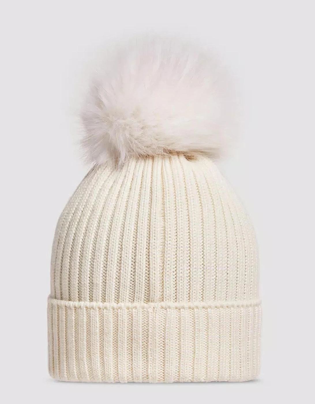 Kids Fur Wool Hat White