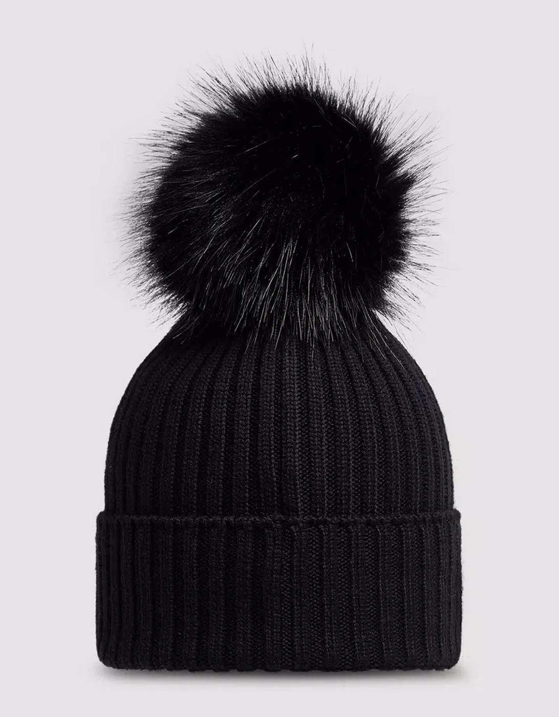 Kids Fur Wool Hat Black