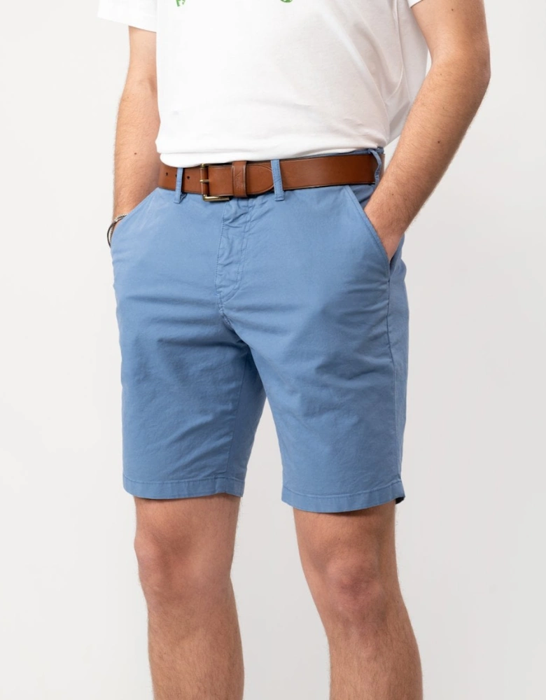 Mens Cotton-Twill Broad Stripe Zebra Logo Chino Shorts