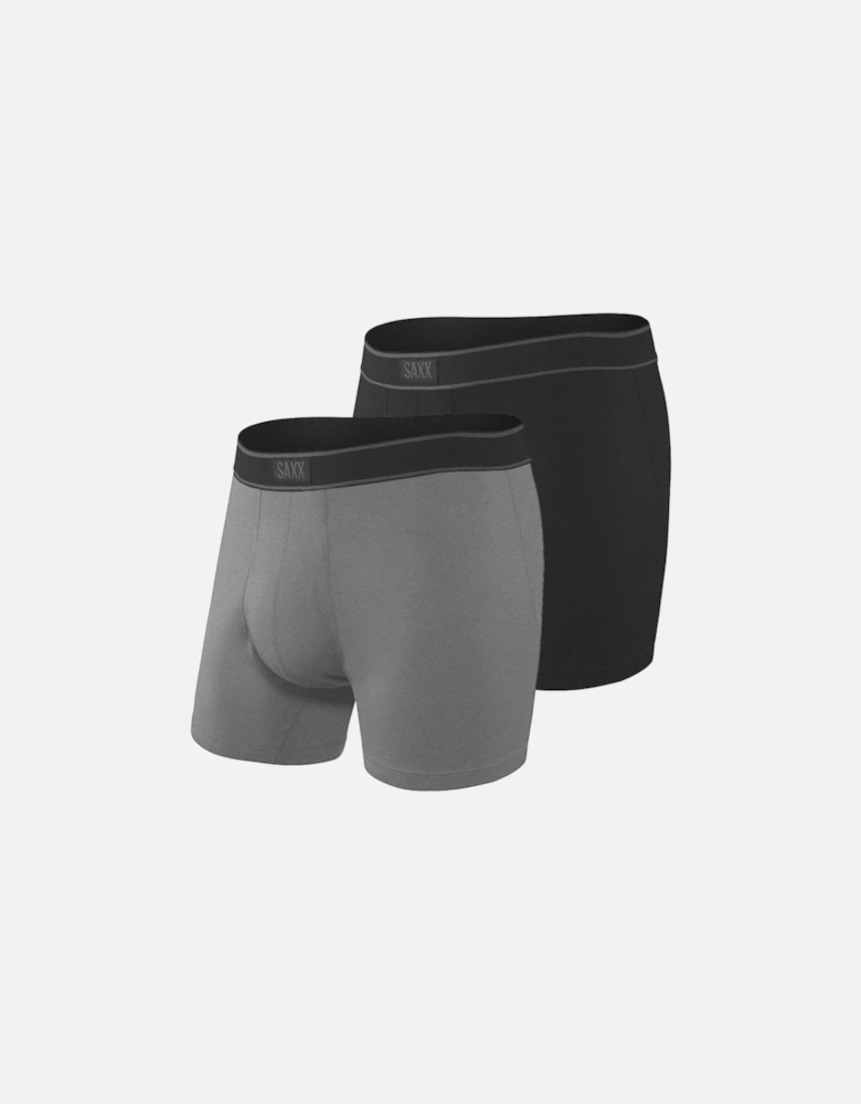 2-Pack Daytripper Boxer Briefs, Black/Grey