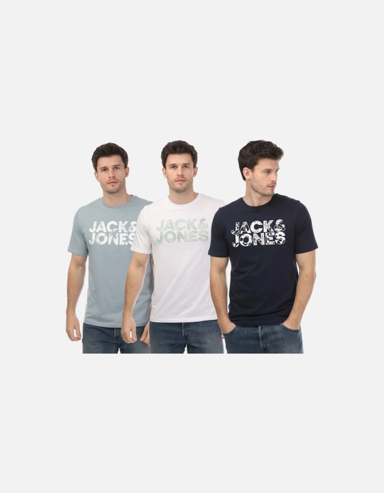 Mens Floral 3 Pack Crew T-Shirts