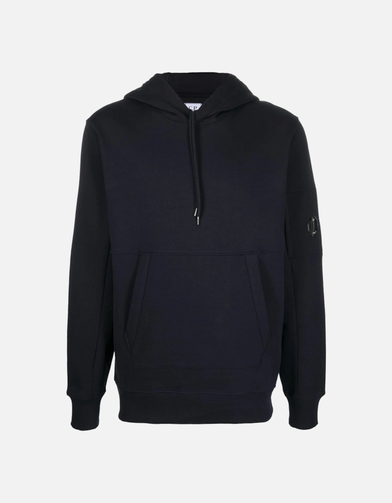 C.P Company Diagonal Raised Fleece Hoodie in Navy