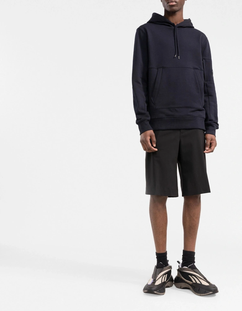 C.P Company Diagonal Raised Fleece Hoodie in Navy