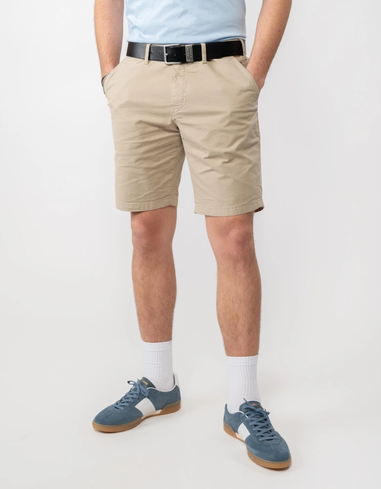 Mens Cotton-Twill Broad Stripe Zebra Logo Chino Shorts