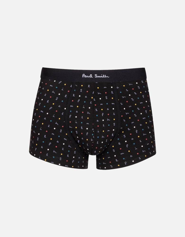 3-Pack Stripes & Letters Boxer Trunks, Black/Multi